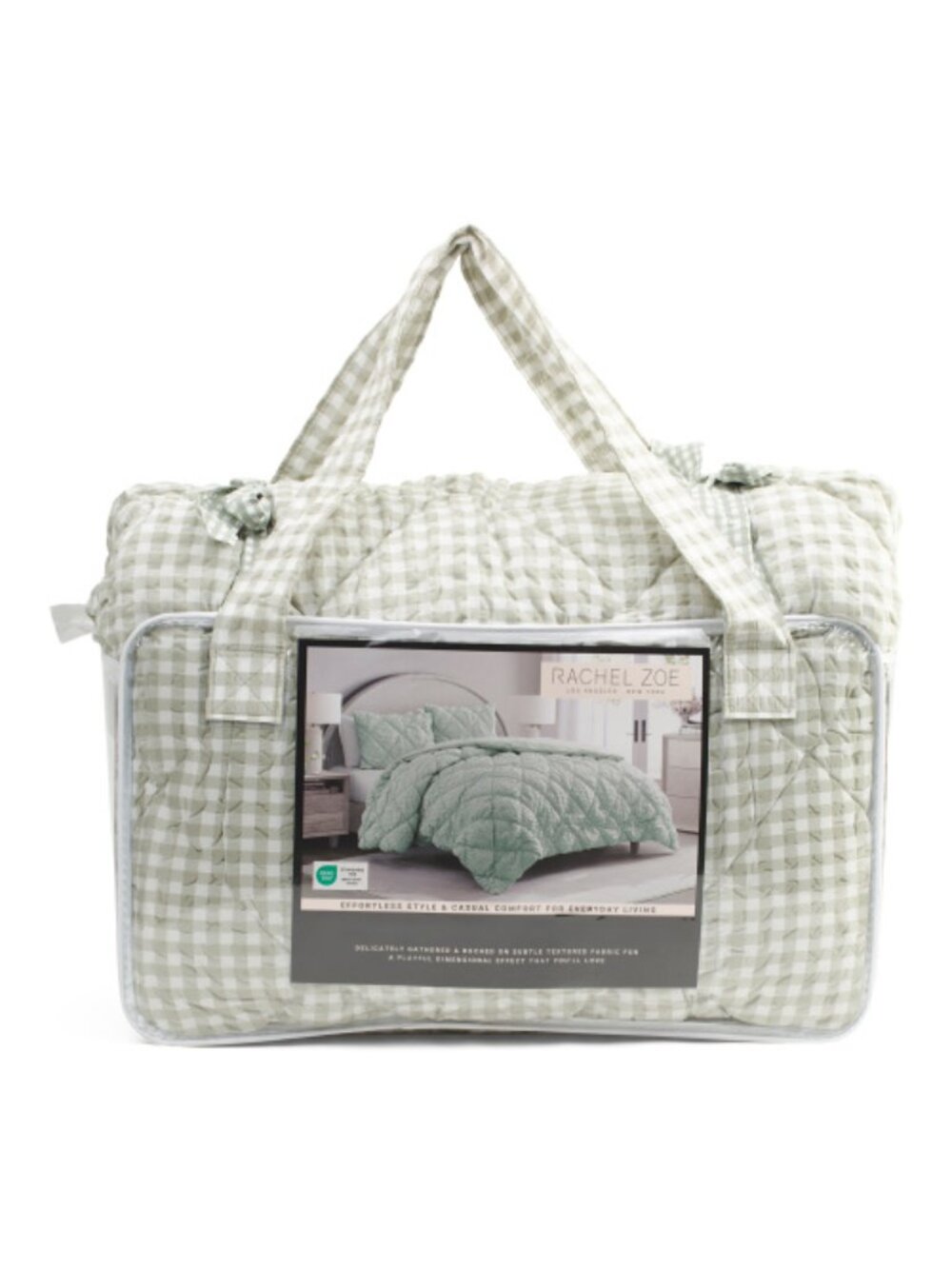 Rachel Zoe 3pc Reversible Gingham Seersucker Comforter Set